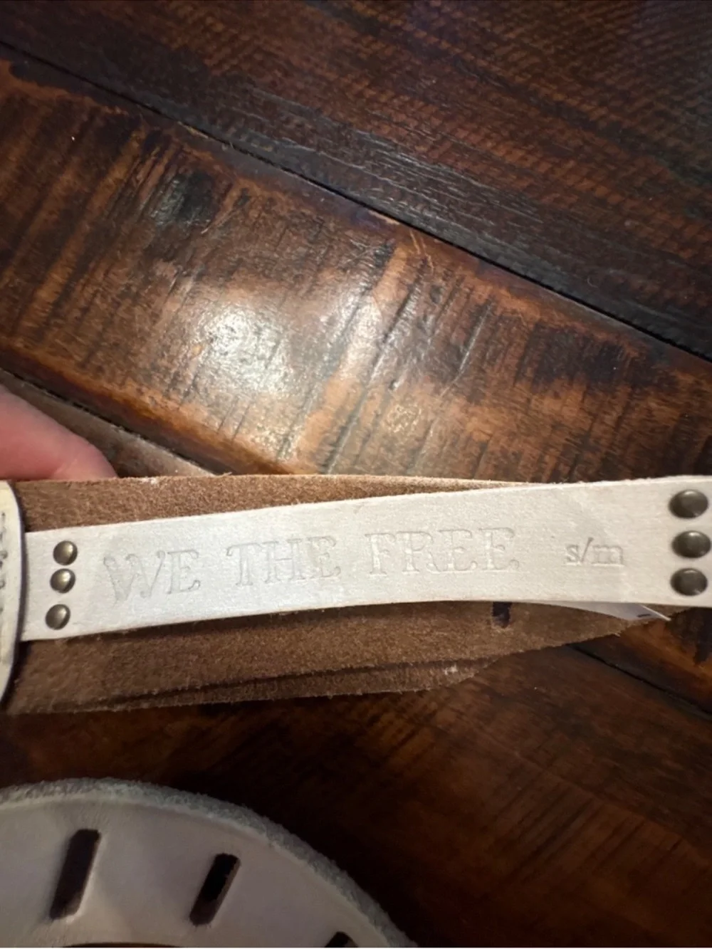 Free People We The Free Jona Belt ivory Distressed NWOT